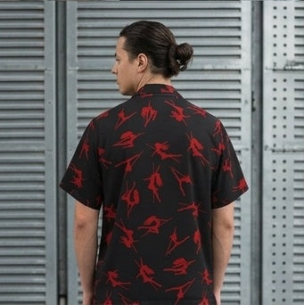 Silhouette Black & Red Button Down Shirt