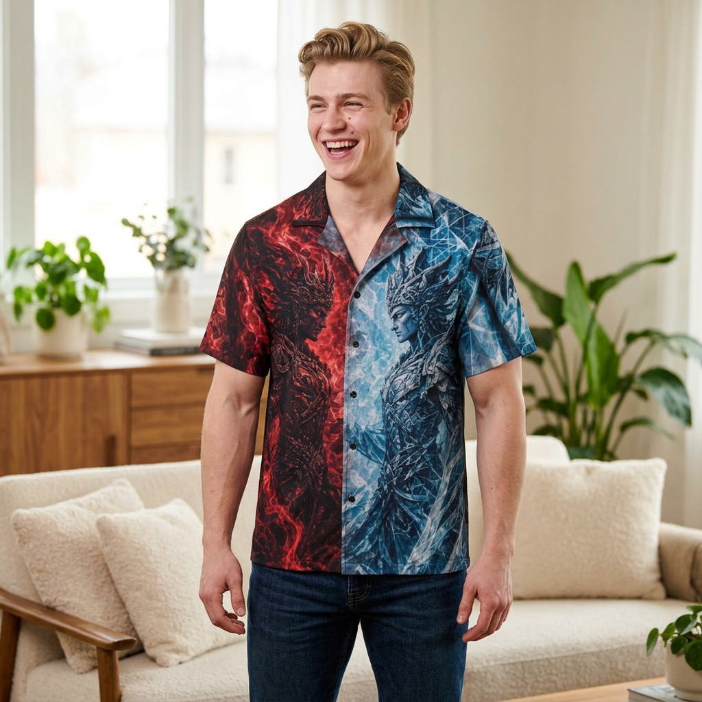 Red Vs Blue Dual Button down —