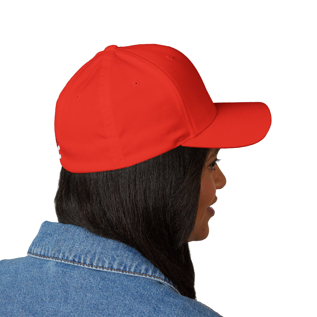 Embroidered CC Logo Black and White | Red Baseball Cap