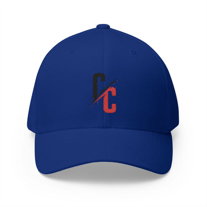 Embroidered CC Logo Black and Red Baseball Cap