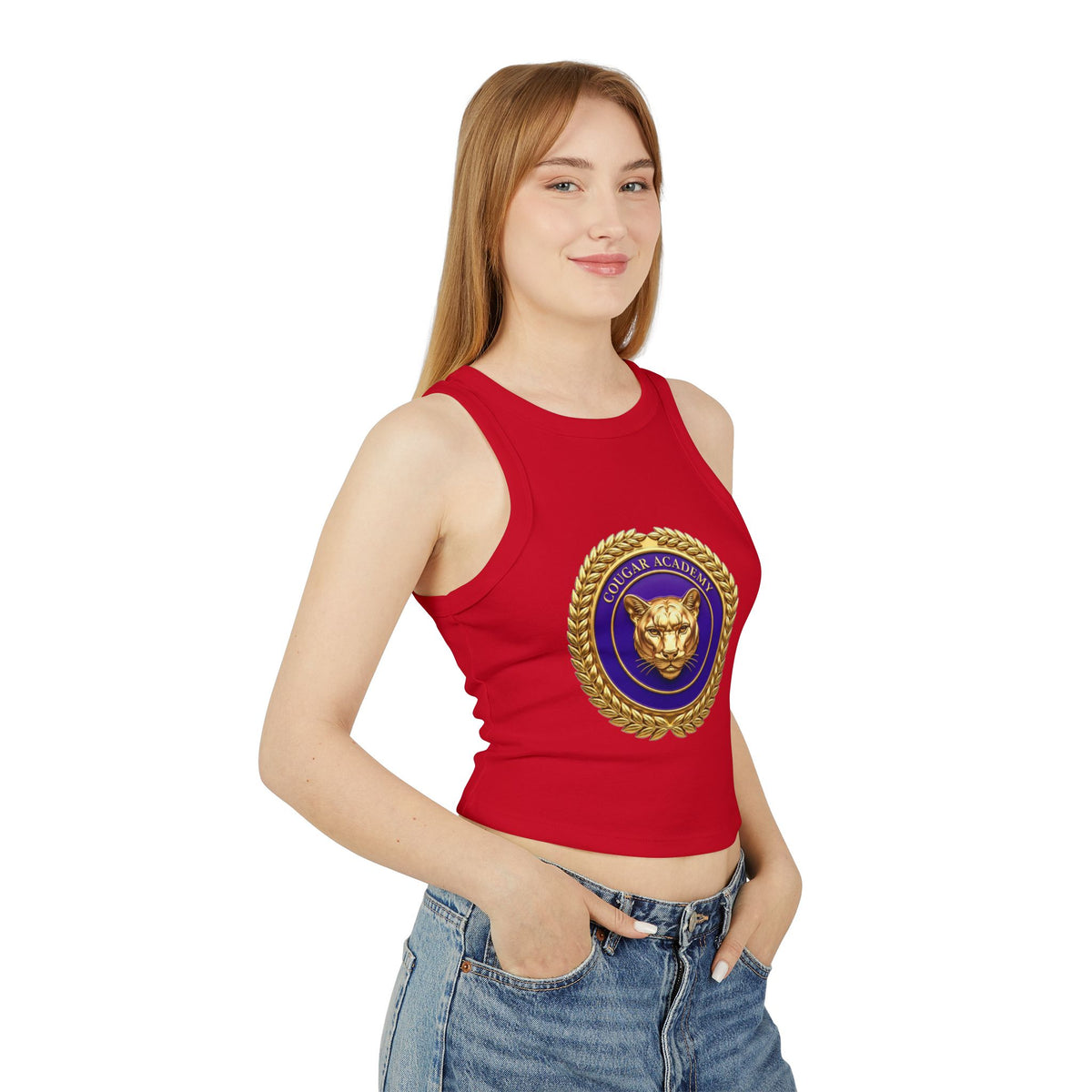 Cougar Academy Emblem Racer Tank Top
