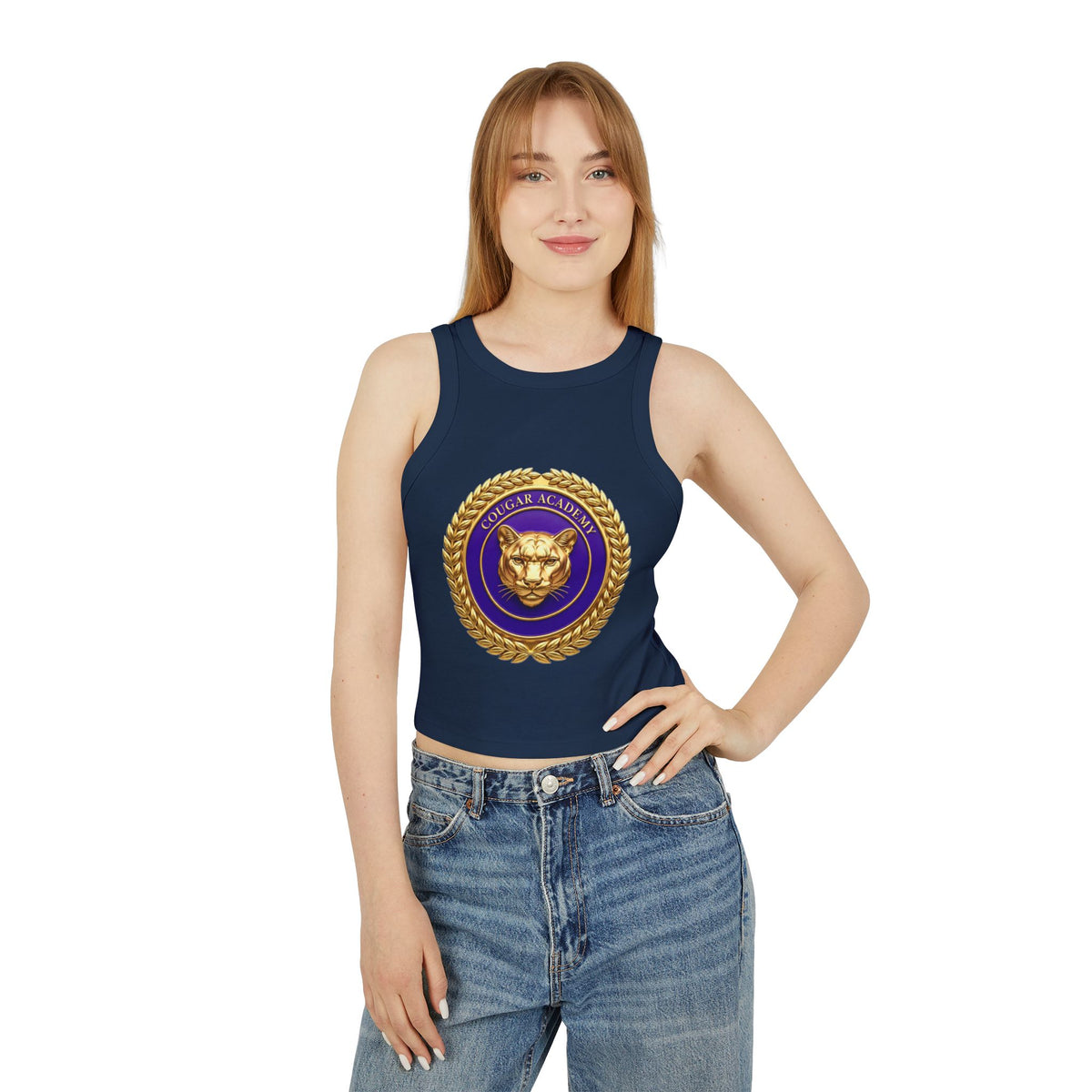 Cougar Academy Emblem Racer Tank Top