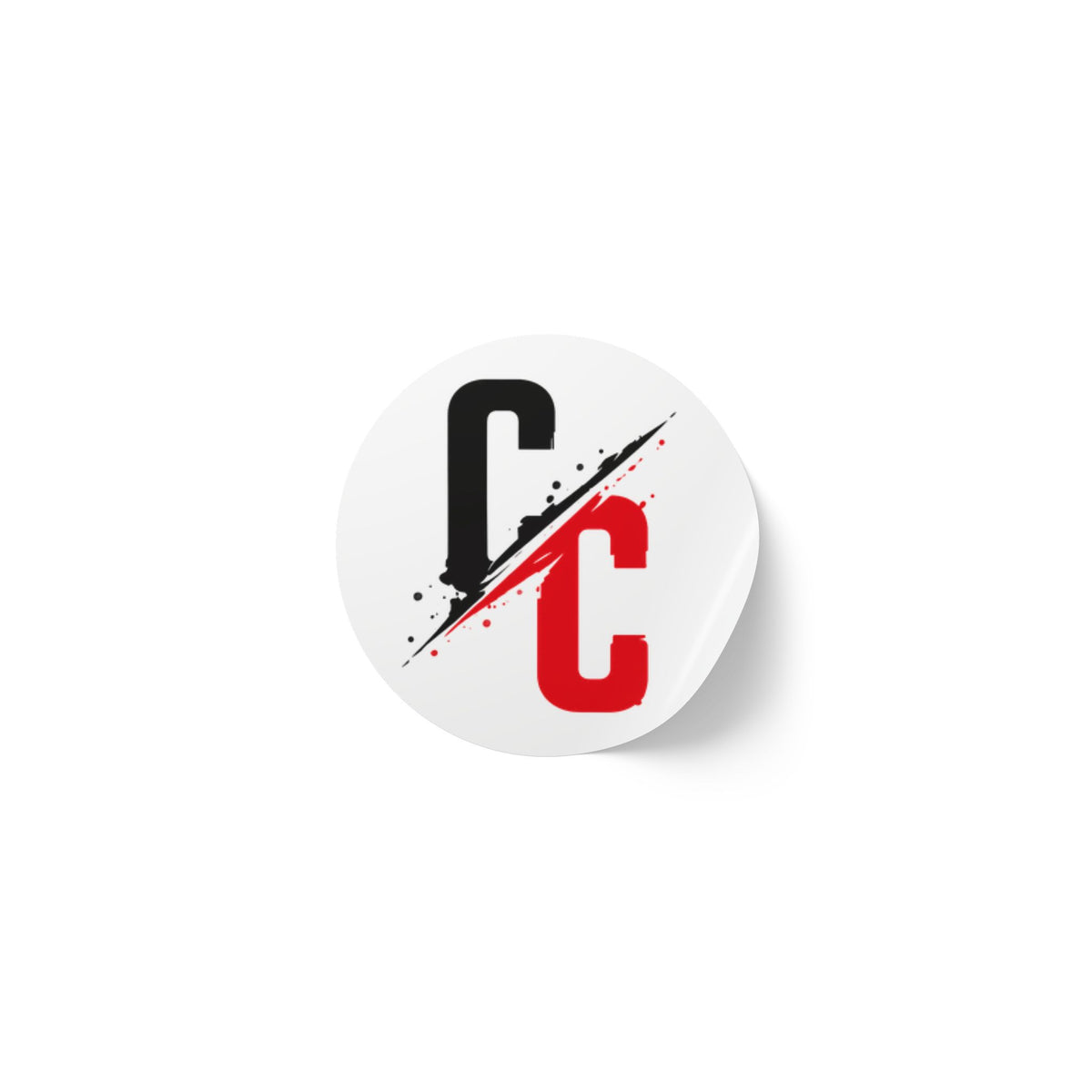 Round Logo Sticker Roll — Black & Red 'C/C' Branded Labels