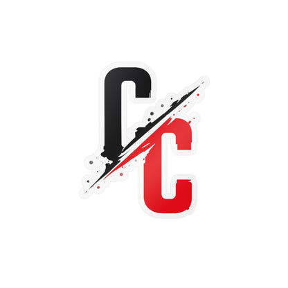 Vinyl Sticker — CC Split Logo Kiss-Cut Decal (Black & Red)