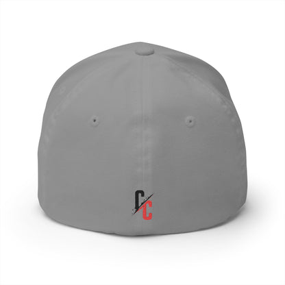 Embroidered CC Logo Black and Red Baseball Cap