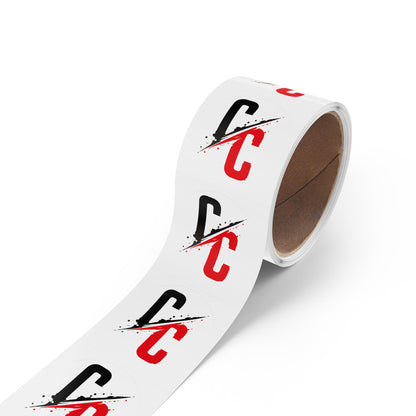Round Logo Sticker Roll — Black & Red 'C/C' Branded Labels