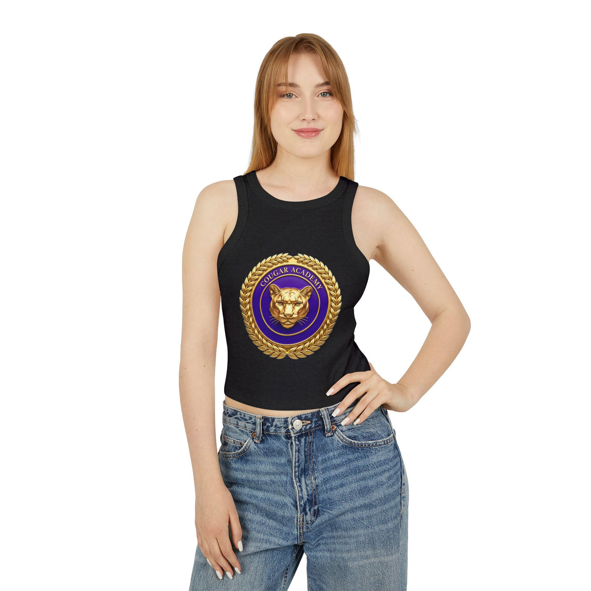 Cougar Academy Emblem Racer Tank Top