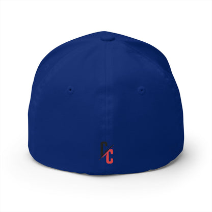 Embroidered CC Logo Black and Red Baseball Cap