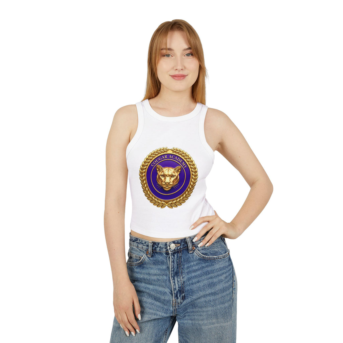 Cougar Academy Emblem Racer Tank Top