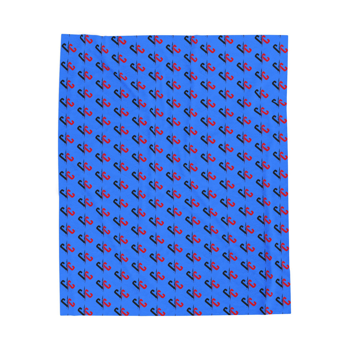 Blue Candy Cane Pattern Velveteen Plush Blanket — Cozy Holiday Throw