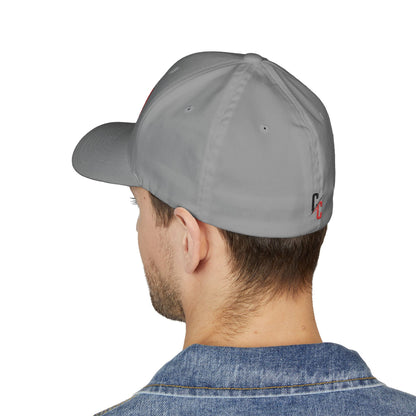 Embroidered CC Logo Black and Red Baseball Cap