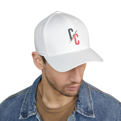 Embroidered CC Logo Black and Red Baseball Cap