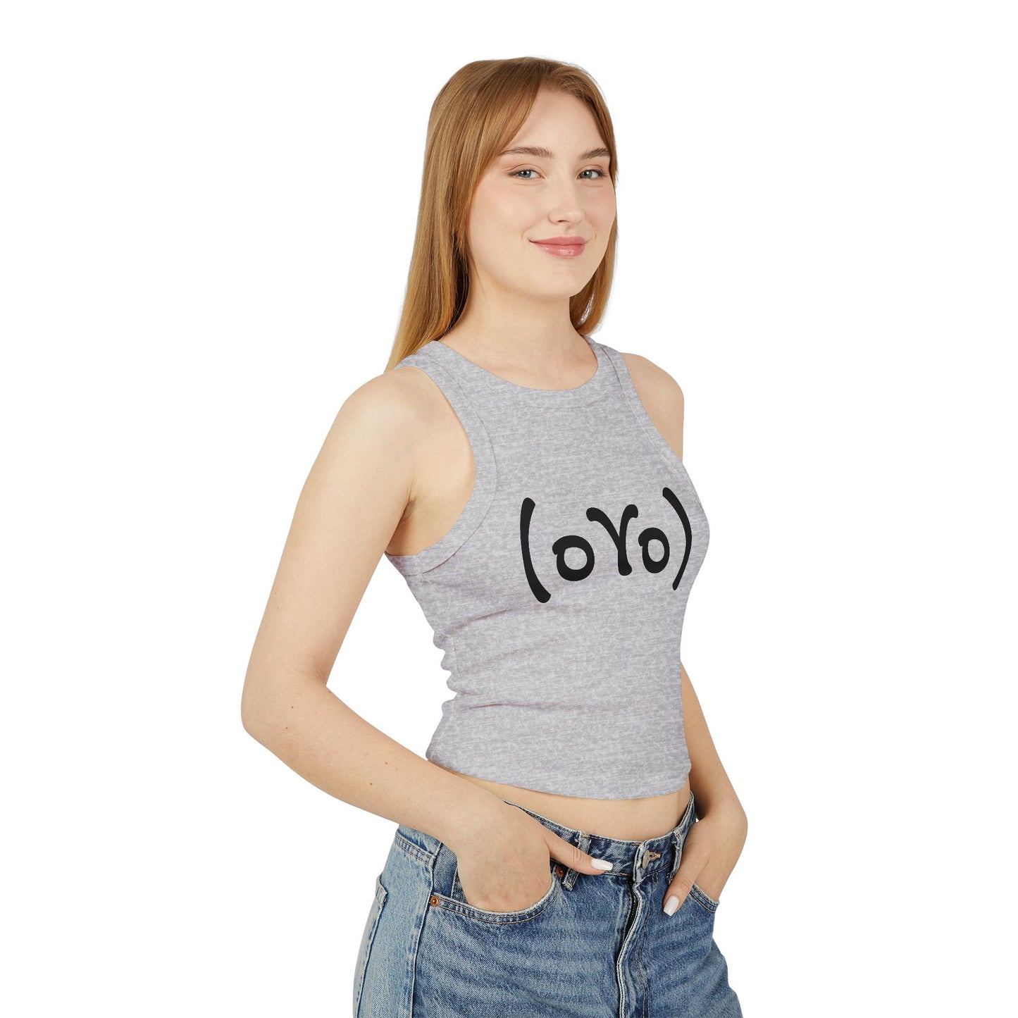 Women's  — Racer Tank Top Minimal Graphic Crop Top