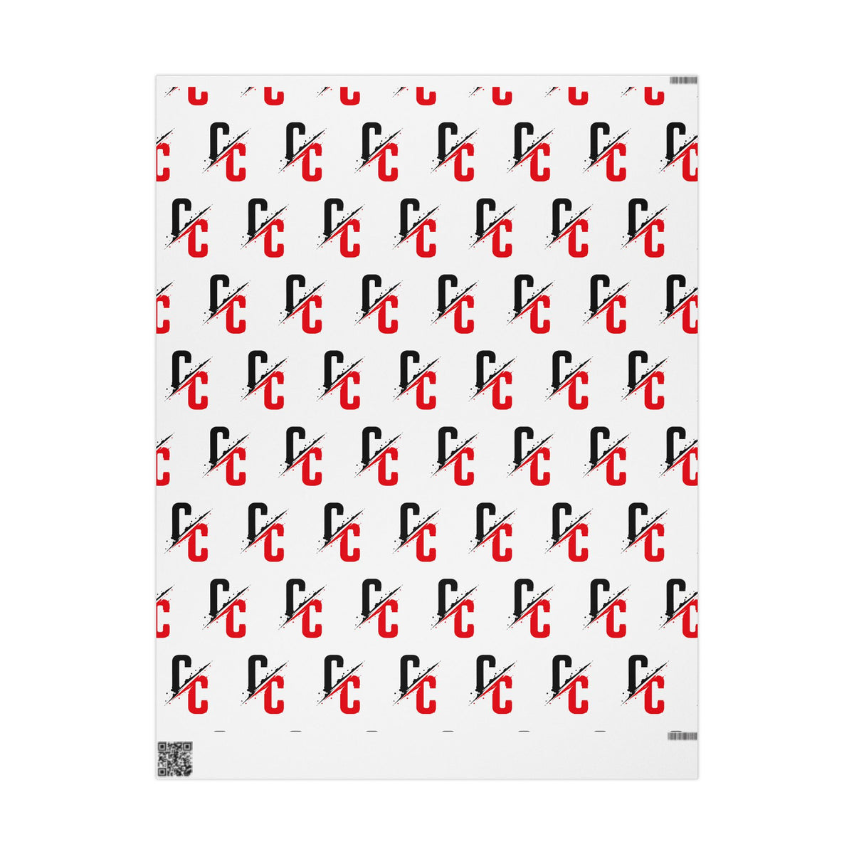Decorative Wrapping Paper — Red & Black Brushstroke Pattern