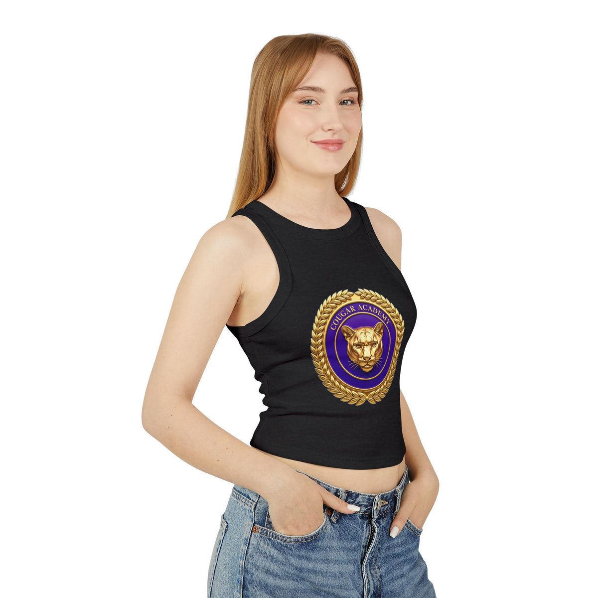 Cougar Academy Emblem Racer Tank Top