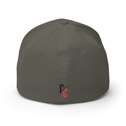 Embroidered CC Logo Black and Red Baseball Cap