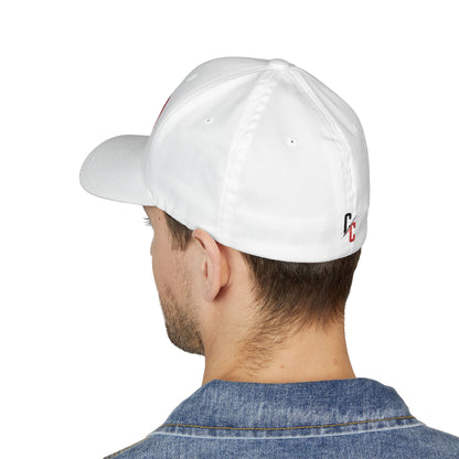 Embroidered CC Logo Black and Red Baseball Cap