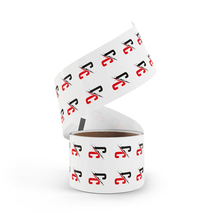 Round Logo Sticker Roll — Black & Red 'C/C' Branded Labels