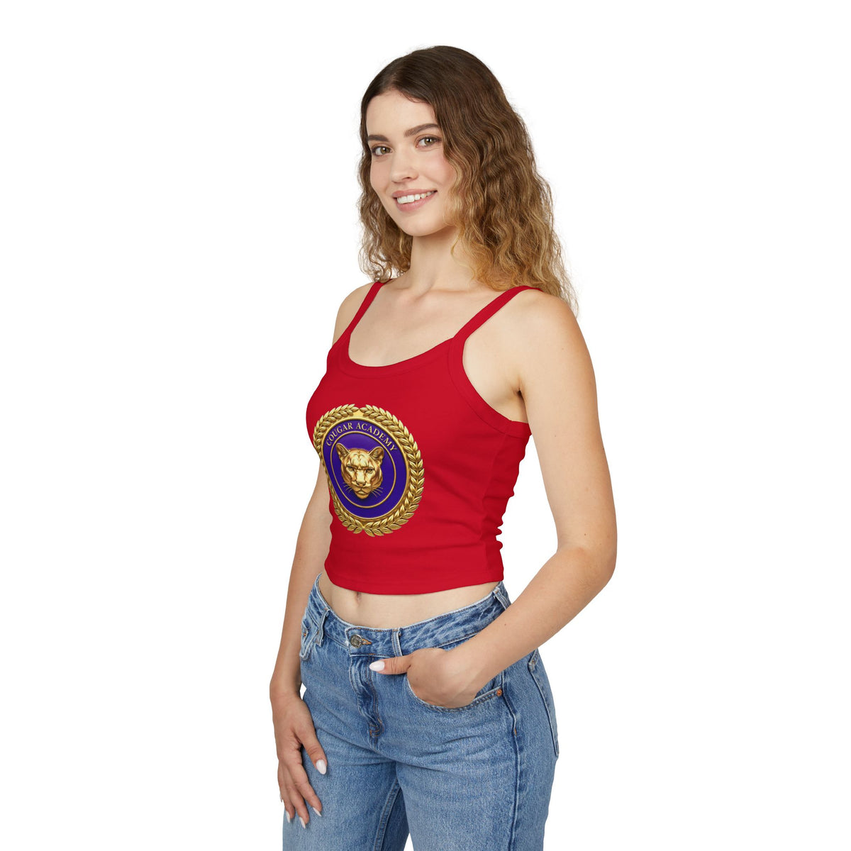Spaghetti Tank Top — Cougar Academy Gold Crest