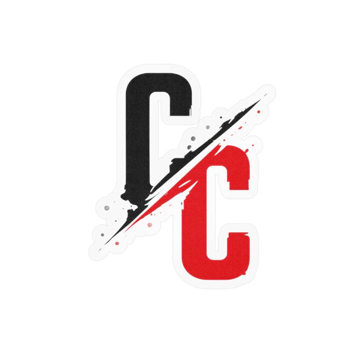 Vinyl Sticker — CC Split Logo Kiss-Cut Decal (Black & Red)