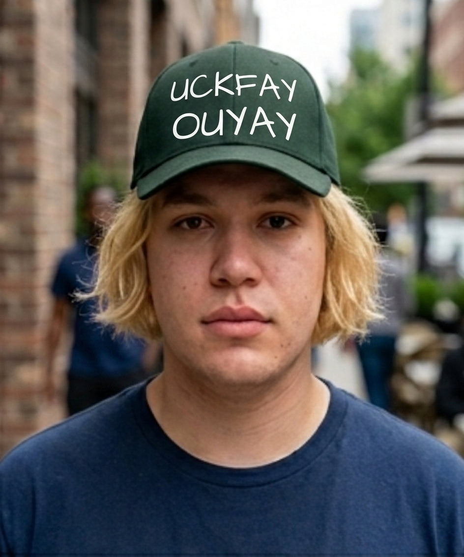 Funny Pig Latin Flexfit Hat