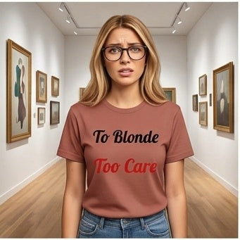 To Blonde Too Care T-Shirt - Funny Tee