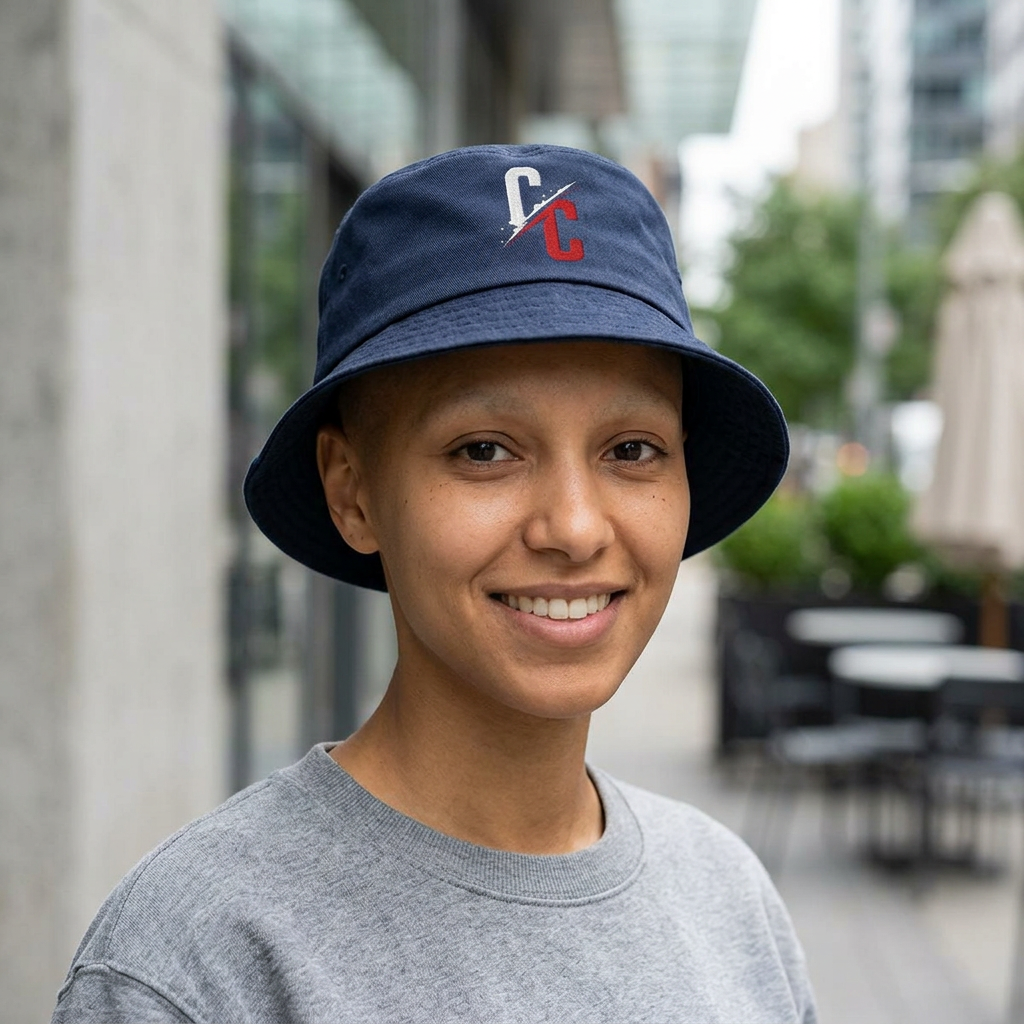 Embroidered CC Split Logo Nylon Bucket Hat — Lightweight Streetwear