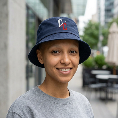 Embroidered CC Split Logo Nylon Bucket Hat — Lightweight Streetwear