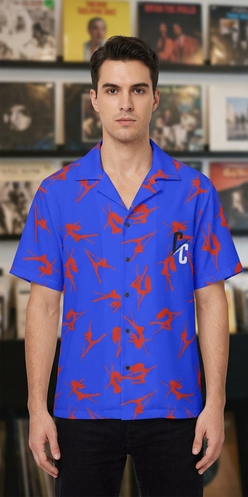 Silhouette Button Down — Blue & Orange | CC Logo