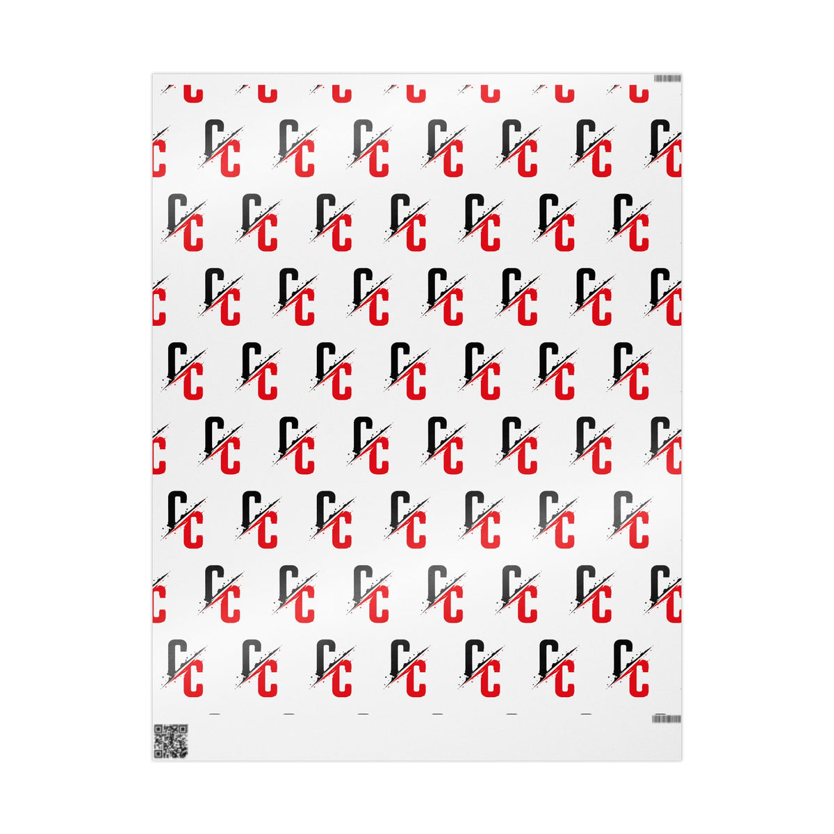 Decorative Wrapping Paper — Red & Black Brushstroke Pattern