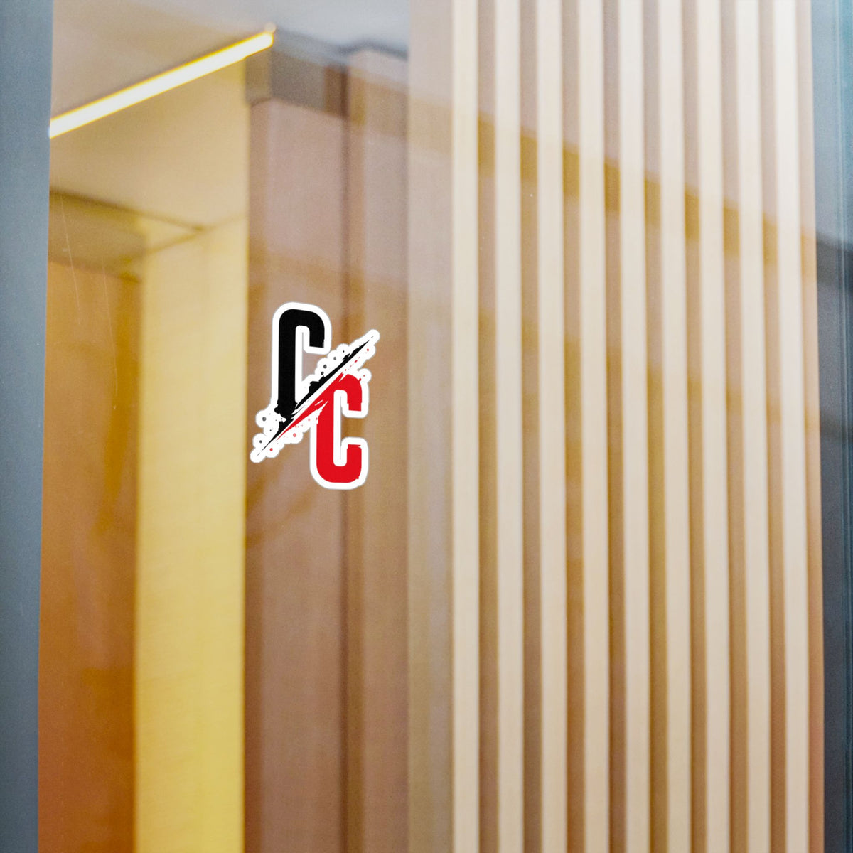 Vinyl Sticker — CC Split Logo Kiss-Cut Decal (Black & Red)