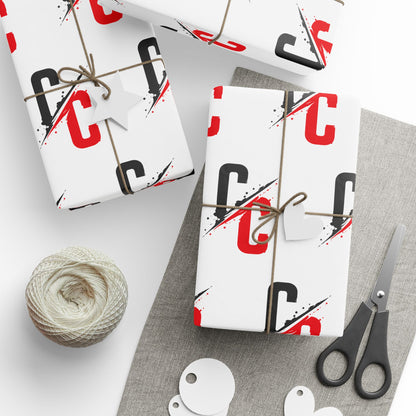 Decorative Wrapping Paper — Red & Black Brushstroke Pattern