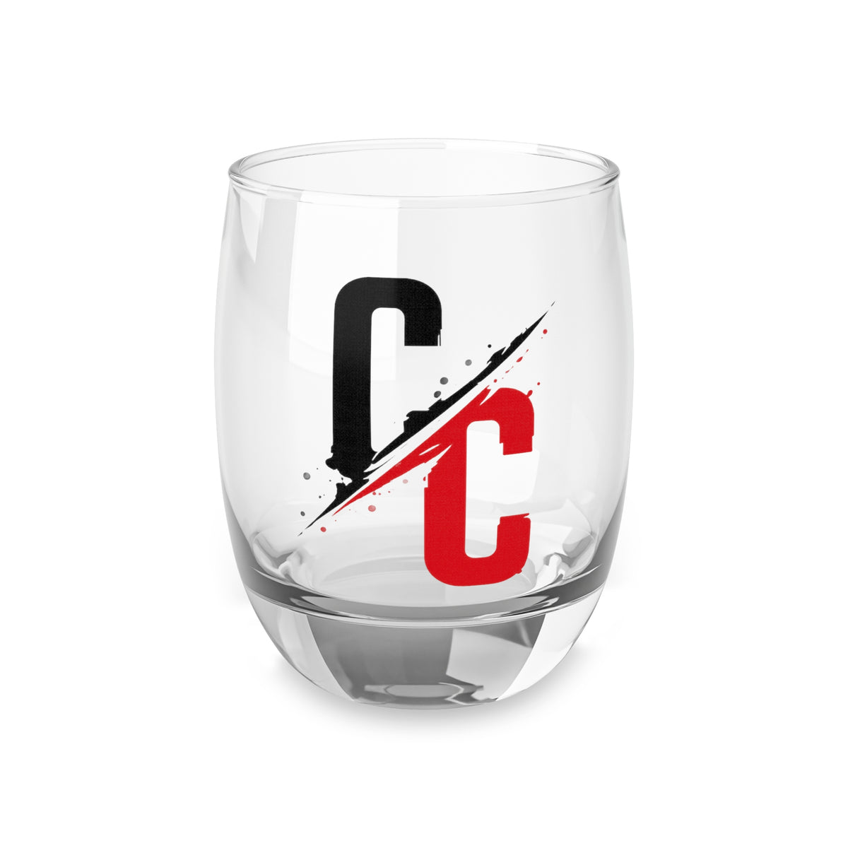 Whiskey Glass -  CC Logo Rocks Glass (Black & Red)