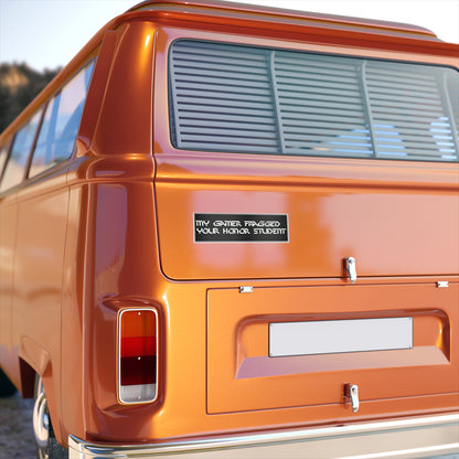 Copy of Bumper Sticker — “My Gamer Fragged Your Honor Student” Black Retro Gamer Decal