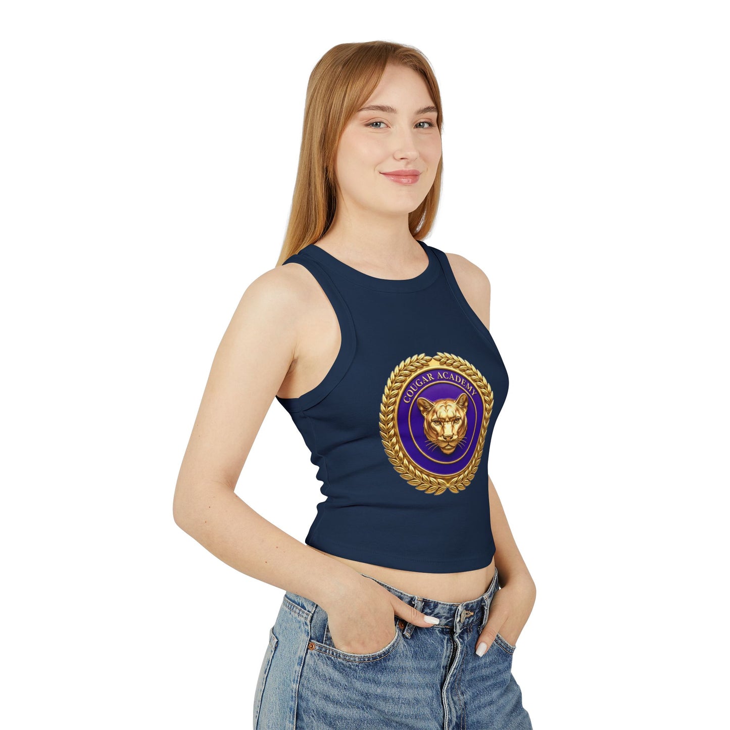 Cougar Academy Emblem Racer Tank Top