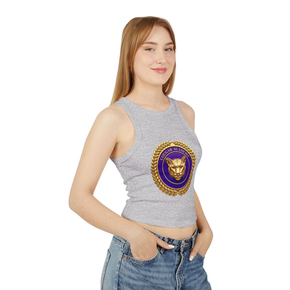 Cougar Academy Emblem Racer Tank Top