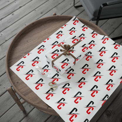 Decorative Wrapping Paper — Red & Black Brushstroke Pattern