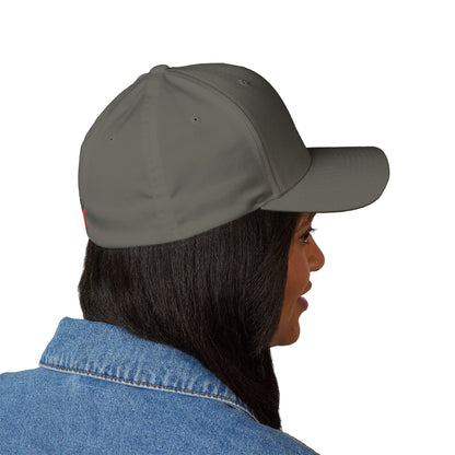 Embroidered CC Logo Black and Red Baseball Cap