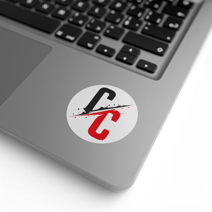 Round Logo Sticker Roll — Black & Red 'C/C' Branded Labels