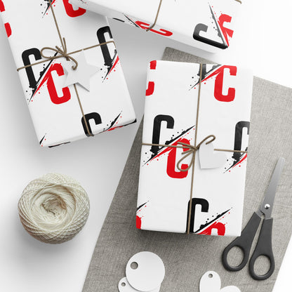 Decorative Wrapping Paper — Red & Black Brushstroke Pattern