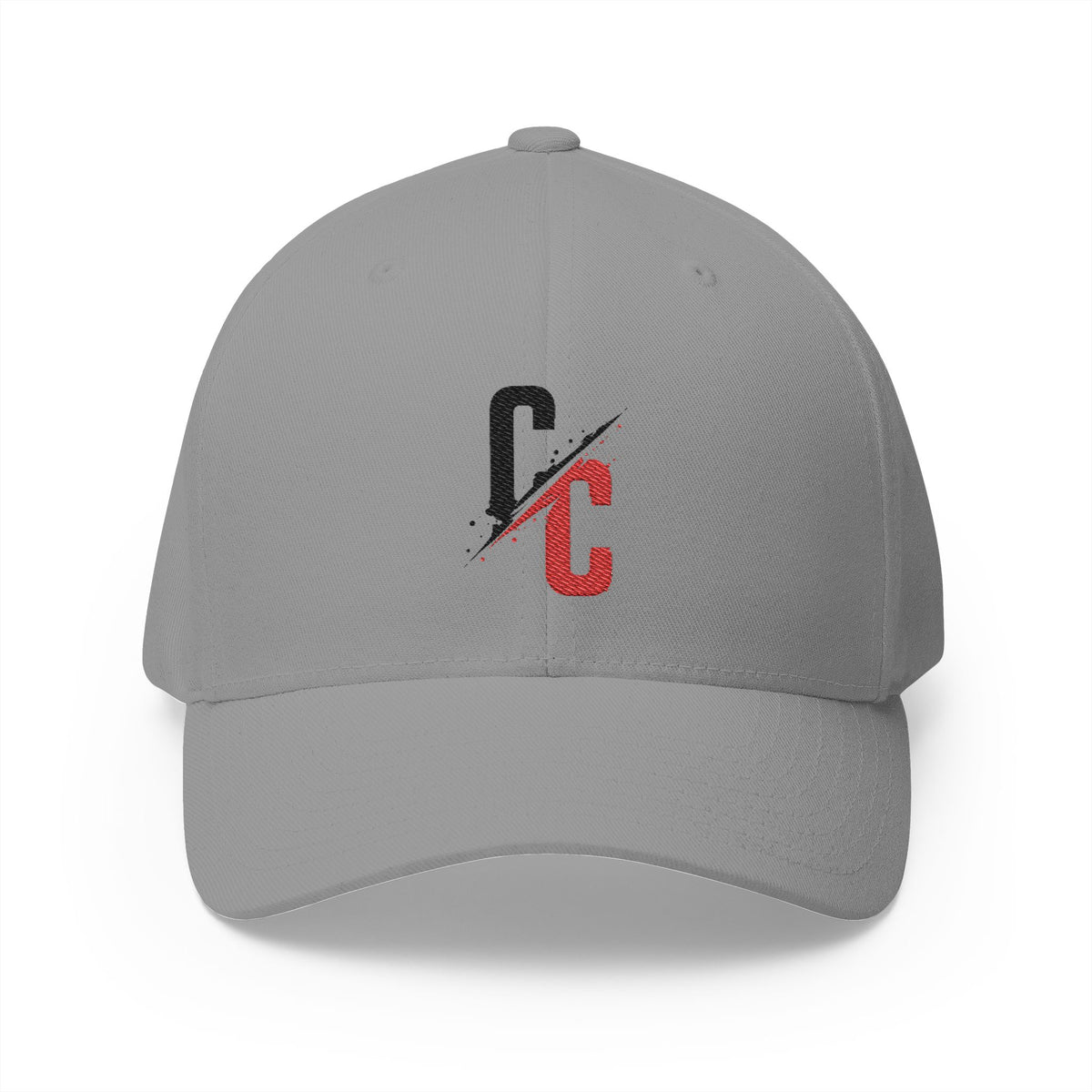 Embroidered CC Logo Black and Red Baseball Cap