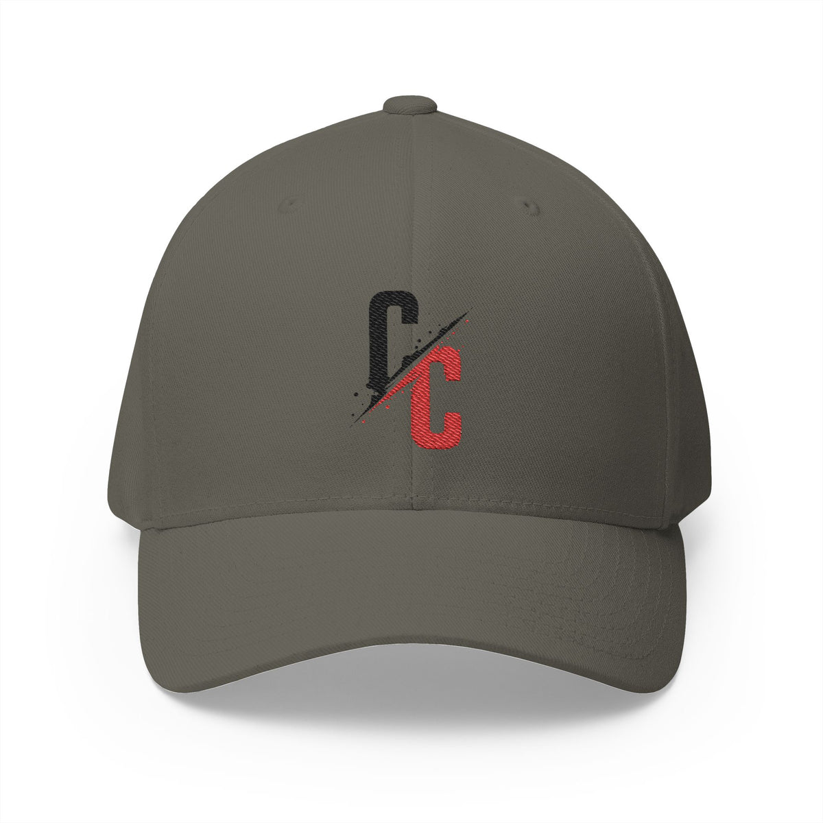 Embroidered CC Logo Black and Red Baseball Cap