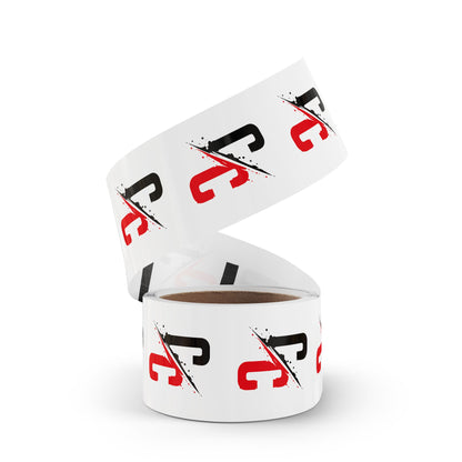 Round Logo Sticker Roll — Black & Red 'C/C' Branded Labels