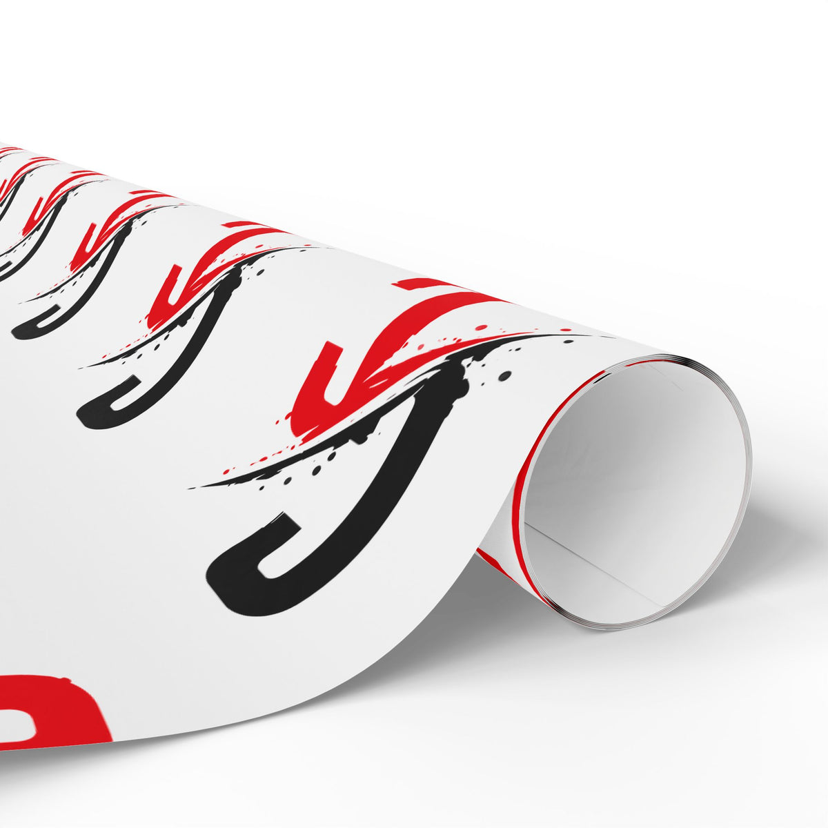 Decorative Wrapping Paper — Red & Black Brushstroke Pattern
