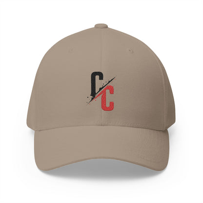 Embroidered CC Logo Black and Red Baseball Cap