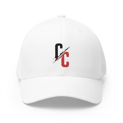 Embroidered CC Logo Black and Red Baseball Cap