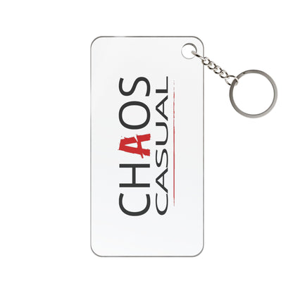 Chaos Casual Rectangular Keychain Charm — Single-Sided Printed Logo Keyring