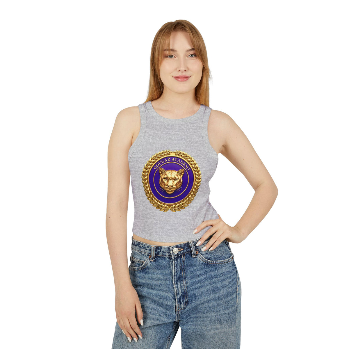 Cougar Academy Emblem Racer Tank Top